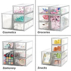 Acrylic Makeup Organizer, Clear Storage Organizer Desktop Stackable Storage Drawers, Plastic Organizer Bins for Makeup, Stationery, Cosmetics, Vanity, Bathroom,Cabinet,Pantry Office Desk (5 Drawers) - style: 5 Drawers