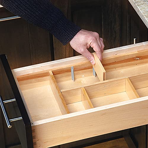 Rev-A-Shelf Customizable Drop-In Kitchen Drawer Organizer Kit for Large Utensils, Knick Knacks, & Cutlery Organization w/Adjusdable Clips, LD-4CT15-1 - size: Small