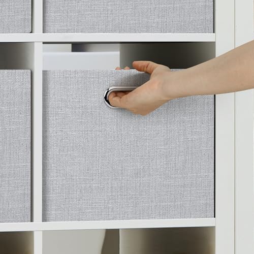 Posprica Closet Organizers and Storage, 4 Pack Large Linen Storage Bins, Decorative Shelf Storage Baskets for Organizing, Foldable Fabric Storage Box for Clothes, Toy, 16.5x12x10.25 Inch(Grey) - color: Grey, size: 16.5Lx12Wx10.25H