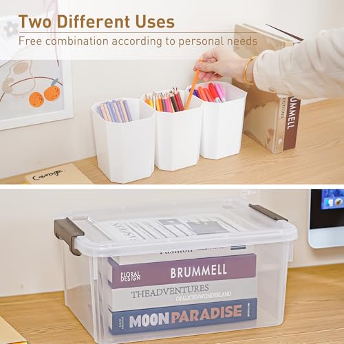 Citylife 17 QT Plastic Storage Bins Clear Storage Box with Lids Multipurpose Stackable Storage Containers for Organizing Tool, Craft, Crayon, 4 Packs - size: 4 Pack-17 QT