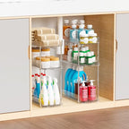 2 Pack 3 Tier Large Pull Out Bathroom Organizers and Storage,13.8″ Deep Sliding Kitchen Under Sink Organizer for Cleaning Products Storage,Acrylic Clear Bathroom inder Sink Organizer,Undersink Storage - style: 2 Pack-3 Tier