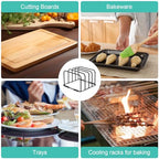 Cutting Board Holder Stand, Countertop Cookie Sheet Organizer, 6 x 6 x 3.9 in. Cookware Organizer for Baking Cookie Pan Small Racks Storage Kitchen Cabinet (Black)