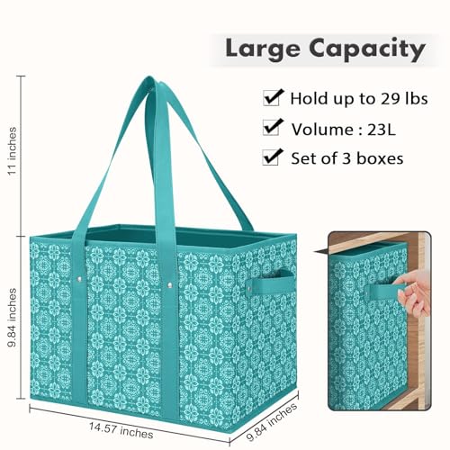 WISELIFE Reusable Grocery Bags [3 Pack],Large Grocery Tote Bag Water Resistant Shopping Bags Foldable Grocery Bag for Clothes,Shoes and Picnic,Green - color: Green, size: 3 PCS