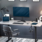 VIVO Single Monitor Desk Stand, Holds Screens up to 32 inch Regular and 38 inch Ultrawide, Freestanding VESA Steel Mount Base, Adjustable Height, Tilt, Swivel, Rotation, Black, STAND-V001H - color: Black, size: 18" Tall