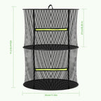 MEKOLIFE 2 Layer Herb Drying Rack, Collapsible Mesh Drying Rack, Small Hanging Drying Net with Green Zipper & Hooks, Indoor Outdoor for Drying Herbs, Socks, Underwear, Seafood & Camping Food (11.81") - size: 2 Layers