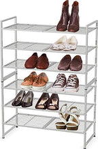 Simple Houseware 3-Tier Stackable Shoes Rack Storage Shelf, Silver - color: Silver, style: Wired Grid Panel