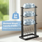 LAMU Pots and Pans Organizer for under Cabinet, Heavy-Duty Pot Pan Organizers inside Cabinet for Cast Iron Pan, 25.2" Adjustable Height for Pot Lid Holder Accommodates 9 Cookware, Black