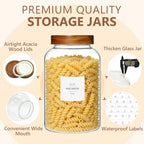 KEYWING 1 Gallon Large Glass Jars With Airtight Lid, 2Pcs Glass Food Storage Containers With Lids, Flour Rice Contianers for Pantry Kitchen Organization Egg Cookie Sugar Cereal (128 oz /3800ml) - size: 1 Gallon/ 128 Fl.oz