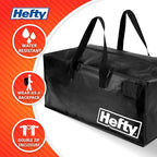 Hefty Moving Bag – Extra Large Double Zipper Backpack – Heavy Duty, Water Resistant, Foldable, Reusable Packing & Storage Tote with Shoulder Straps for Garage and Basement Organization – 2 Pack - size: 11 Gal - Moving Bag