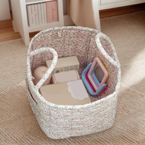 Floral Fabric Storage Basket Car Interior Storage Basket Underwear Sundries Laundry Baskets Supplies Home Organizer Bag (style 3) - color: style 3
