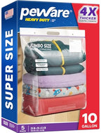 10 Gallon Heavy Duty Large Storage Bags with Handle, Big Zip Seal Top Bags, 6 Mil Extra Thick Clear Big Plastic Resealable Zip Poly Bags for Home Moving, Travel, Camping, 20" x 26", Pack 5 - size: 20x26 6mil Pack5