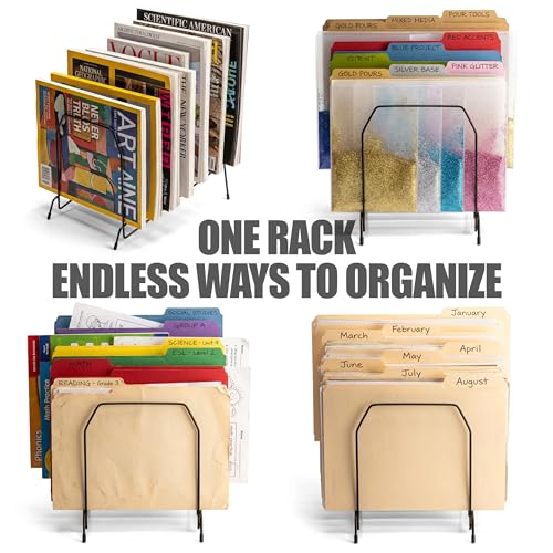 Officemate Large Incline 8 Compartment Wire Caddy, Black, 8.5 x 10.375 x 12.625 Inches - size: Pack of 1, style: Pack of 1