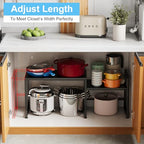 44.3 Inches Expandable Metal Storage Shelves,150LBS Heavy Duty Shelving Units and Storage For Appliance,Adjustable Utility Organization and Storage Shelf Rack For Kitchen Cabinet Closet Garage Pantry - size: 1 Tier：11.8"D x 44.3 "W x 16.3"H