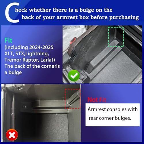 2024 2025 F150 Console Tray Center Console Organizer Tray for 2025 2022 2023 2024 Ford F150 Raptor Center Armrest Storage Box for Ford F150 2022 Accessories Armrest Storage Box((See Picture 2 & 3)) - color: big