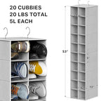 Simple Houseware 20 Section Shelves Hanging Shoes Organizer Holder for Closet, Gray - color: Grey
