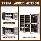 MAGINELS 8-Tier Shoe Rack,Expandable Plastic Shoe Cabinet. Shoe Storage with Door,Entryway, Closets, Hallway, and Bedroom.Accommodates Up to 48 Pairs of Shoes.Grey (3 by 8) - size: 3 by 8 (24 Pairs)