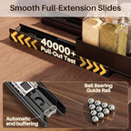 SNTD Pull Out Spice Rack for Upper Cabinet - Expandable Organizer with Smooth Ball Bearing Slides, No Drill Mounting Spice Storage for Kitchen (1 Pack, 7.2" to 12.9" W X 10" D X 2.2" H) - size: 7.2"W X 10"D X 2.2"H