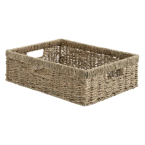 StorageWorks Pantry Baskets, Wicker Storage Baskets for Organizing, Shelves, Pantry Organizers and Storage, Seagrass, 15½"L x 11¾"W x 4 ¾"H - color: Natural (Seagrass), size: 15½"L x 11¾"W x 4 ¾"H
