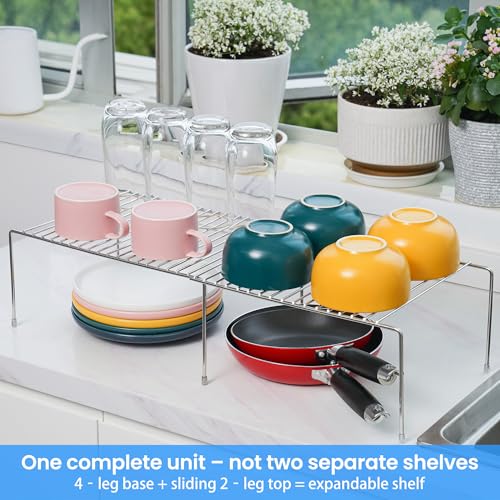 Tomorotec Space-Saving Stainless Steel Storage Rack, 12.8-22.8 in, Silver, Easy to Install, Versatile Design - color: Silver-1Pcs