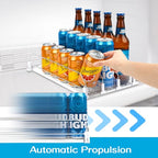 Soda Can Dispenser for Refrigerator, 3 Row Self-Pushing Rack, Fits up to 15 Cans, Width Adjustable Beverage Storage Rack, 15inch White - size: New 15 inch