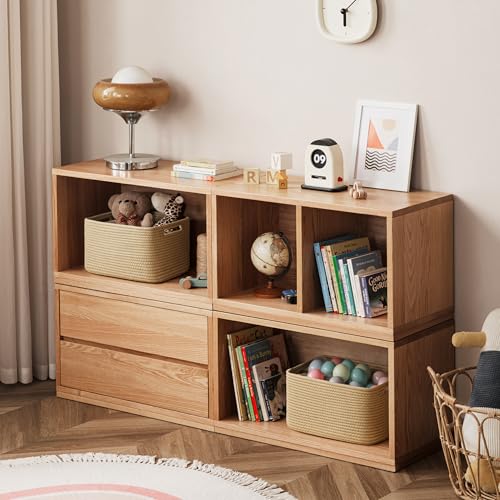 UBBCARE 4 Pack Storage Baskets for Shelves, Baskets for Organizing, Cube Shelf Storage Bin with Handles, Woven Storage Basket, 13"L x 9"W x 7.5"H, Brown - color: Brown, size: 4 Pack-13"(L)×9"(W)x7.5"(H)
