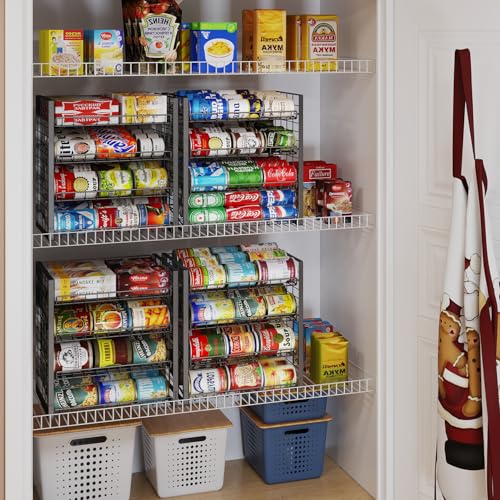 JKsmart 4-Tier Can Rack Organizer for Pantry, Adjustable Can Storage Holder for Various Ounces of Canned food Soda Drinks, Can Dispenser Holds Up to 48 Cans for Cupboard Cabinet - size: 4 Tier - 1Pack
