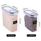 FOOYOO Cereal Containers Storage Set - 6 Piece Airtight Large Dry Cereal Storage Containers(4 * 4L+2 * 2.5L), BPA Free Dispenser Plastic Cereal Storage Containers with 16 Labels & Pen - color: 6 Piece