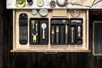 madesmart 2 Compartment Drawer Organizer, Multi-Purpose Storage for Kitchen, Office & Bathroom, Non Slip, Soft Grip Lining, Easy-Clean Design, Black - size: 2 Compartment
