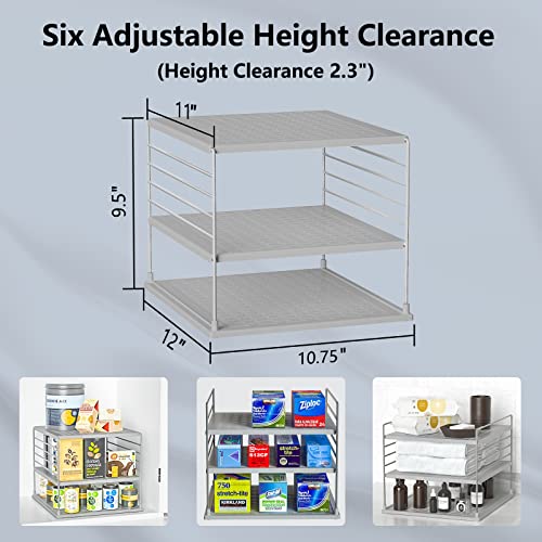 2 PACK Cabinet Organizer- Divided Compartment Holder for Foil and Plastic Wrap- Upgraded Pantry Organizers and Storage for Kitchen(Gray) - color: Gray&gray