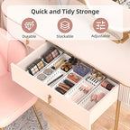 6 PCS Desk Drawer Organizer, Bathroom Drawer Organizer Trays with Dividers Adjustable, Makeup Organizer Bins for Vanity Clothes Junk Kitchen Utensil - style: Organize