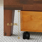 2-Pack Solid Wood Under Bed Storage with Wheels, Underbed Drawers Underneath with Handle - Wooden Crate Clothes Storage Containers Organizer (Light Brown) - Fits Any Size Bed