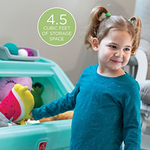 Step2 2-in-1 Toy Box & Art Lid, Kids Toy Storage Bin & Organizer, Easel & Chest in One, Made of Durable Plastic, For Toddlers 2+ Years Old, Mint - color: Mint