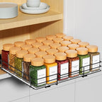 RCHYFEED Pull Out Spice Rack Organizer for Cabinet,Slide out Spice Organization for Inside Cabinets,Heavy Duty Seasoning Organizer Fits Kitchen and Pantry,Sauces,Canned (12.5''Wx10.5''Dx2.5''H) - size: 1 Tier-12.5''Wx10.5''Dx2.5''H