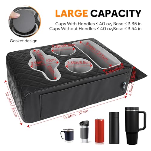 Back Seat Cup Holder for Car, Truck Bed Organizer, Car Truck Boat Organizer, Couch Cup Holder Expander Tray Holds Fit for Coffee Drink Food Snacks Remote with Side Pockets - style: Extended Style