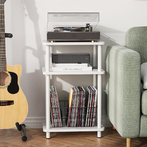 Apicizon 3 Tier End Table, Side Table with Storage Shelf, Small Wooden Table, Nightstand Bedside Table for Small Spaces, Bedroom, Living Room, Easy Assembly, White - color: White, size: 1 Set, style: 3 Tier