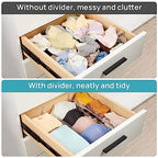 Vtopmart Drawer Dividers Organizers 8 Pack, Adjustable 3.2" High Expandable from 12.2-21.4" Kitchen Drawer Organizer, Clear Plastic Drawers Separators for Clothing, Installed by Double-sided Tape