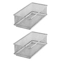 YBM HOME Silver Mesh Drawer Cabinet and or Shelf Organizer Bins, School Supply Holder Office Desktop Organizer Basket (2, 3x6x2 Inch) - size: 3x6x2 Inch