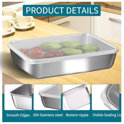 GIUOIDUO stainless steelFood Storage 12-Pack Lunch BoxContainers setsstorage box with lidfreezer FrozenKitchen tra with lidOven plateSide dish plate Freezer & Dishwasher Safe - color: 12-Pack