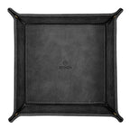 SITHON Valet Tray Desktop Storage Organizer – Premium PU Leather Catchall Bedside Vanity Tray Nightstand Caddy Holder for Keys, Phone, Wallet, Coin, Jewelry, Valentine's Day Gift, Black - color: Black