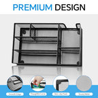 Desk Drawer Organizer, Office Drawer Divider Organizer Tray with 6 Compartments, Metal Mesh Desktop Organization and Accessories for Stationery Makeup Kitchen Toolroom School ＆ Office - size: Small-2 Pack