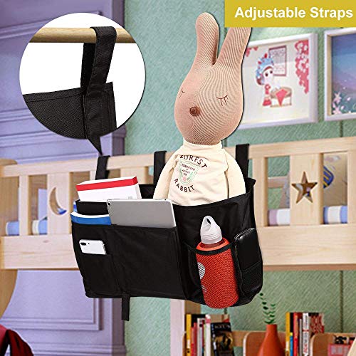 Sugaroom Organizer Caddy - Bedside, Bunk Bed, Hanging & Pocket Storage - Baby, Dorm, Hospital - Black - color: Black, size: Large