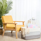 MINTWOOD Design 22in Extra Large Blanket Basket Holder Living Room, Rectangle Rope Woven Storage Basket with Handles for Laundry, Pool Towels, and Shoes, Dog Toy Organizer Bin Box, 3-Tone Light Gray - color: 3-Tone Light Gray