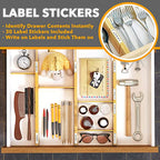 SpaceAid Bamboo Drawer Dividers with Inserts and Labels, Kitchen Adjustable Drawer Organizers, Expandable Organization for Home, Office, Dressers and Bathroom, 6 Dividers with 12 Inserts (13.25-17 in) - size: 13.25-17 inch