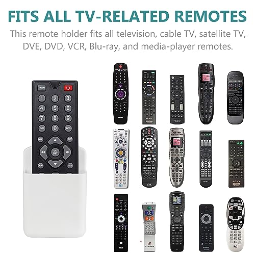 6 Pcs Remote Control Holder Wall Mount, TV Remote Controller Holder - Self Adhesive Marker Holder Wall Mount Pen Holder Storage Organizer for Home Office School(White) - color: white-6pcs