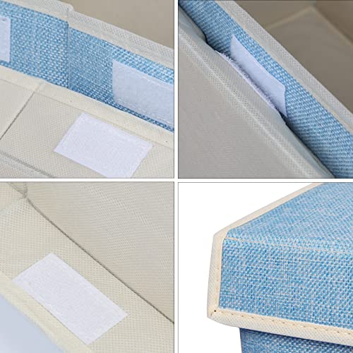 popoly Large Toy Box Chest with Lid, Collapsible Sturdy Toy Bin Storage Organizer Boxes Baskets for Kids, Boys, Girls, Nursery, Playroom, 25"x13" x16" (Linen Blue) - color: Large Blue
