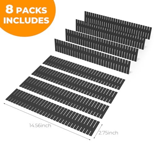 ALBAD Plastic Drawer Dividers Adjustable Drawer Organizer Dividers Separator for Tidying Clutter/Cutlery/Underwear/Socks/Clothes/Dresses/Boxes/Bins in Kitchen Bathroom Bedroom Office (8) - color: Black, size: 8