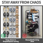 2 Pcs 80 Large over the Door Shoe Organizer Hanging Shoe Rack for Closet Holder Pure White Mesh Pockets Behind Door Hanger Nonslip, Each with 40 Pockets