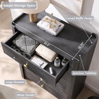 IFGET Modern 5 Drawer Dresser for Bedroom, Wooden Chest of Drawers with Curved Profile Design, 39.6" Tall Wood Dresser with Golden Metal Handle for Bedroom, Living Room, Hallway, Dark Grey - color: Dark Grey