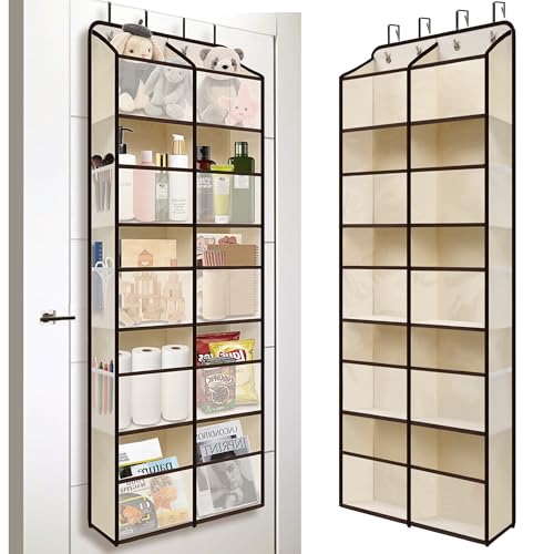 Giraffe Creation Over Door Hanging Organizer with 10 Large Capacity Pockets, Ideal Storage for Closet, Bathroom, Nursery, Bedroom, Dorm, Toys, Cosmetics, and Baby Essentials, White - color: Double White