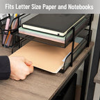 Mind Reader Paper Tray, Desk Organizer, Stackable, Storage, Office, Metal Mesh, 10.5" L x 13.25" W x 7.5" H, Set of 2, Black - size: 2-Pack